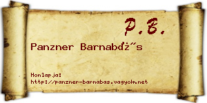 Panzner Barnabás névjegykártya